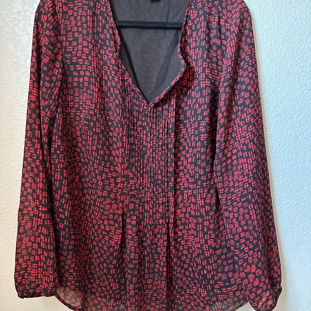 Coldwater Creek Red and Black Blouse